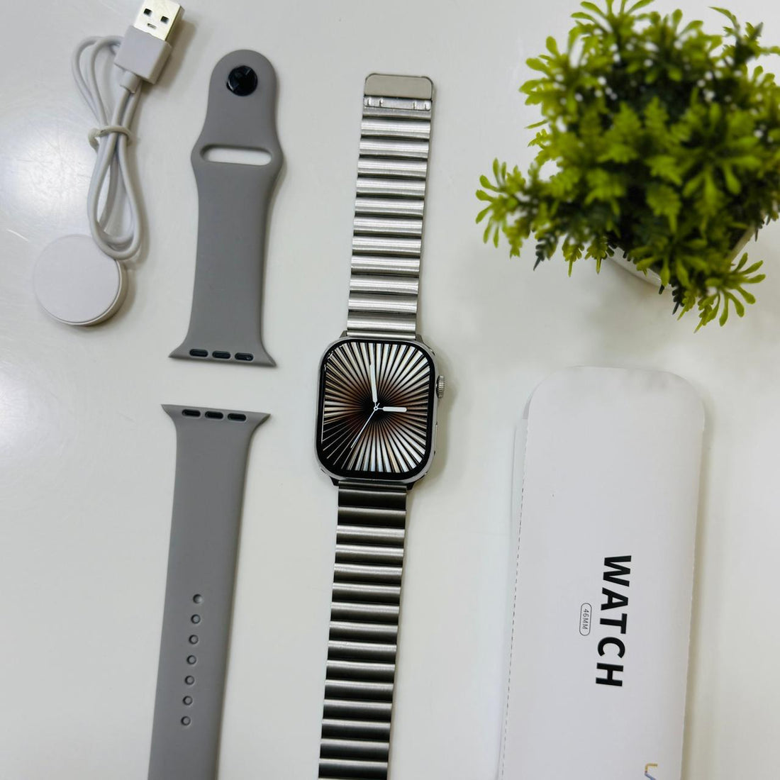 New Model Series X 10 Smartwatch with Premium Metal Chain(allow to open parcel)